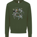 Bicycle Parts Cycling Cyclist Cycle Bicycle Mens Sweatshirt Jumper Forest Green