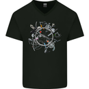 Bicycle Parts Cycling Cyclist Cycle Bicycle Mens V-Neck Cotton T-Shirt Black