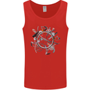 Bicycle Parts Cycling Cyclist Cycle Bicycle Mens Vest Tank Top Red