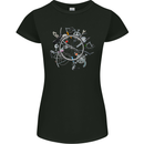 Bicycle Parts Cycling Cyclist Cycle Bicycle Womens Petite Cut T-Shirt Black