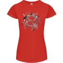 Bicycle Parts Cycling Cyclist Cycle Bicycle Womens Petite Cut T-Shirt Red