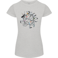 Bicycle Parts Cycling Cyclist Cycle Bicycle Womens Petite Cut T-Shirt Sports Grey