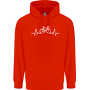 Bicycle Pulse Cycling Cyclist Bike MTB Childrens Kids Hoodie Bright Red