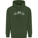 Bicycle Pulse Cycling Cyclist Bike MTB Childrens Kids Hoodie Forest Green