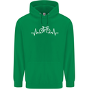 Bicycle Pulse Cycling Cyclist Bike MTB Childrens Kids Hoodie Irish Green