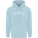 Bicycle Pulse Cycling Cyclist Bike MTB Childrens Kids Hoodie Light Blue
