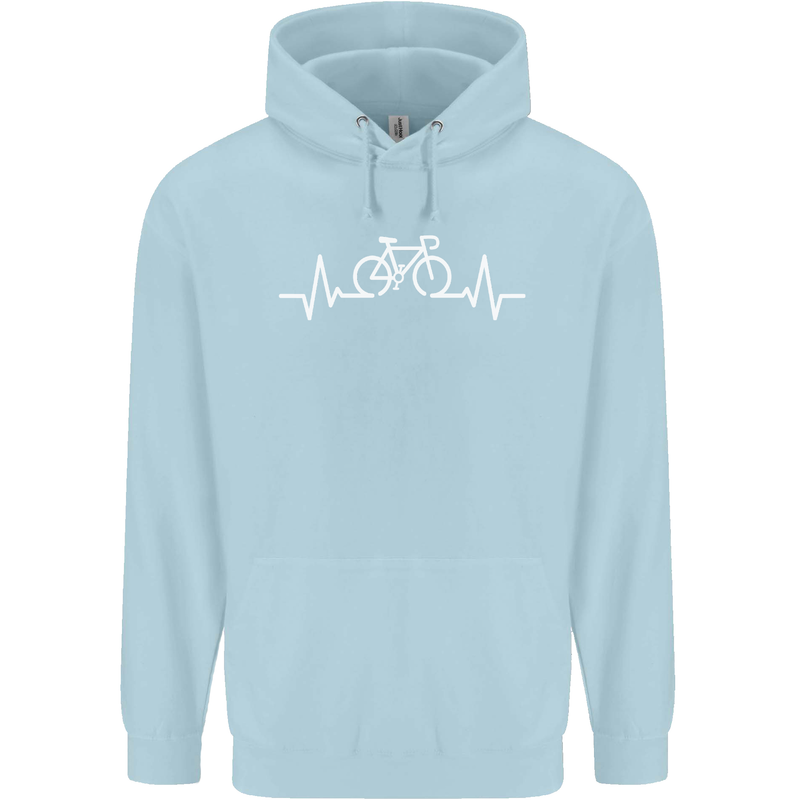 Bicycle Pulse Cycling Cyclist Bike MTB Childrens Kids Hoodie Light Blue