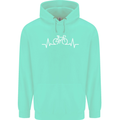 Bicycle Pulse Cycling Cyclist Bike MTB Childrens Kids Hoodie Peppermint
