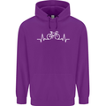 Bicycle Pulse Cycling Cyclist Bike MTB Childrens Kids Hoodie Purple