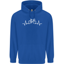 Bicycle Pulse Cycling Cyclist Bike MTB Childrens Kids Hoodie Royal Blue