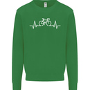 Bicycle Pulse Cycling Cyclist Bike MTB Kids Sweatshirt Jumper Irish Green