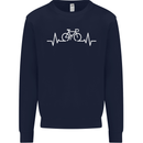 Bicycle Pulse Cycling Cyclist Bike MTB Kids Sweatshirt Jumper Navy Blue