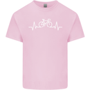 Bicycle Pulse Cycling Cyclist Bike MTB Kids T-Shirt Childrens Light Pink