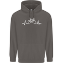 Bicycle Pulse Cycling Cyclist Bike MTB Mens 80% Cotton Hoodie Charcoal