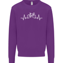 Bicycle Pulse Cycling Cyclist Bike MTB Mens Sweatshirt Jumper Purple