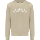 Bicycle Pulse Cycling Cyclist Bike MTB Mens Sweatshirt Jumper Sand