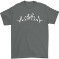 Bicycle Pulse Cycling Cyclist Bike MTB Mens T-Shirt Cotton Gildan Charcoal