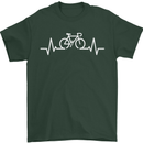 Bicycle Pulse Cycling Cyclist Bike MTB Mens T-Shirt Cotton Gildan Forest Green
