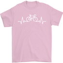 Bicycle Pulse Cycling Cyclist Bike MTB Mens T-Shirt Cotton Gildan Light Pink