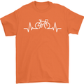 Bicycle Pulse Cycling Cyclist Bike MTB Mens T-Shirt Cotton Gildan Orange
