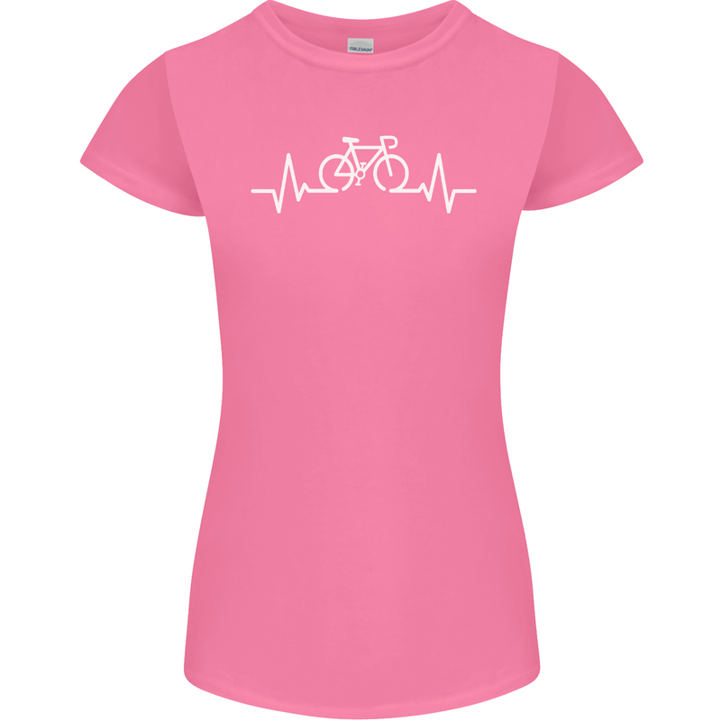 Bicycle Pulse Cycling Cyclist Bike MTB Womens Petite Cut T-Shirt Azalea