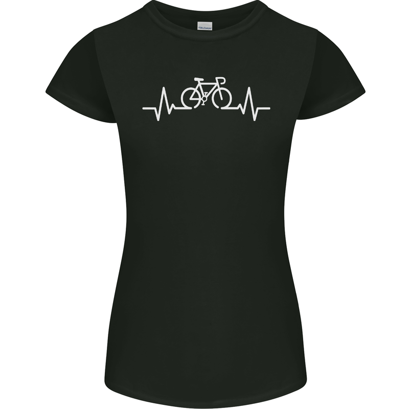 Bicycle Pulse Cycling Cyclist Bike MTB Womens Petite Cut T-Shirt Black
