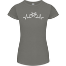 Bicycle Pulse Cycling Cyclist Bike MTB Womens Petite Cut T-Shirt Charcoal