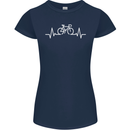 Bicycle Pulse Cycling Cyclist Bike MTB Womens Petite Cut T-Shirt Navy Blue