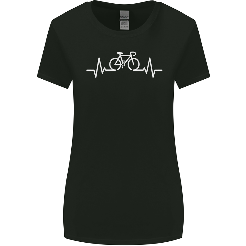 Bicycle Pulse Cycling Cyclist Bike MTB Womens Wider Cut T-Shirt Black