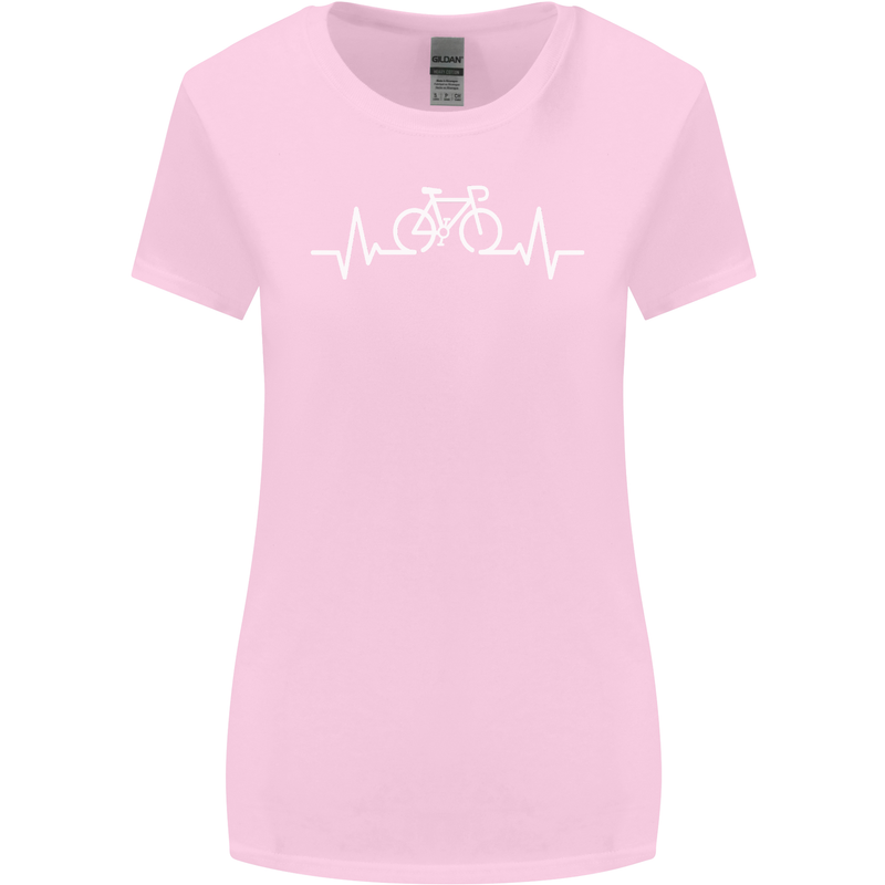 Bicycle Pulse Cycling Cyclist Bike MTB Womens Wider Cut T-Shirt Light Pink