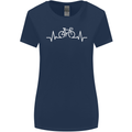 Bicycle Pulse Cycling Cyclist Bike MTB Womens Wider Cut T-Shirt Navy Blue