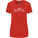 Bicycle Pulse Cycling Cyclist Bike MTB Womens Wider Cut T-Shirt Red