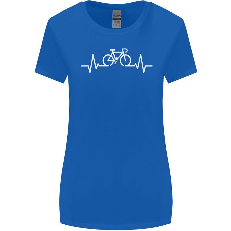 Bicycle Pulse Cycling Cyclist Bike MTB Womens Wider Cut T-Shirt Royal Blue