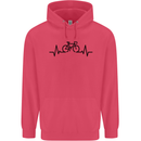 Bicycle Pulse Cycling Cyclist Road Bike Childrens Kids Hoodie Heliconia