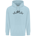Bicycle Pulse Cycling Cyclist Road Bike Childrens Kids Hoodie Light Blue
