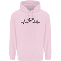 Bicycle Pulse Cycling Cyclist Road Bike Childrens Kids Hoodie Light Pink