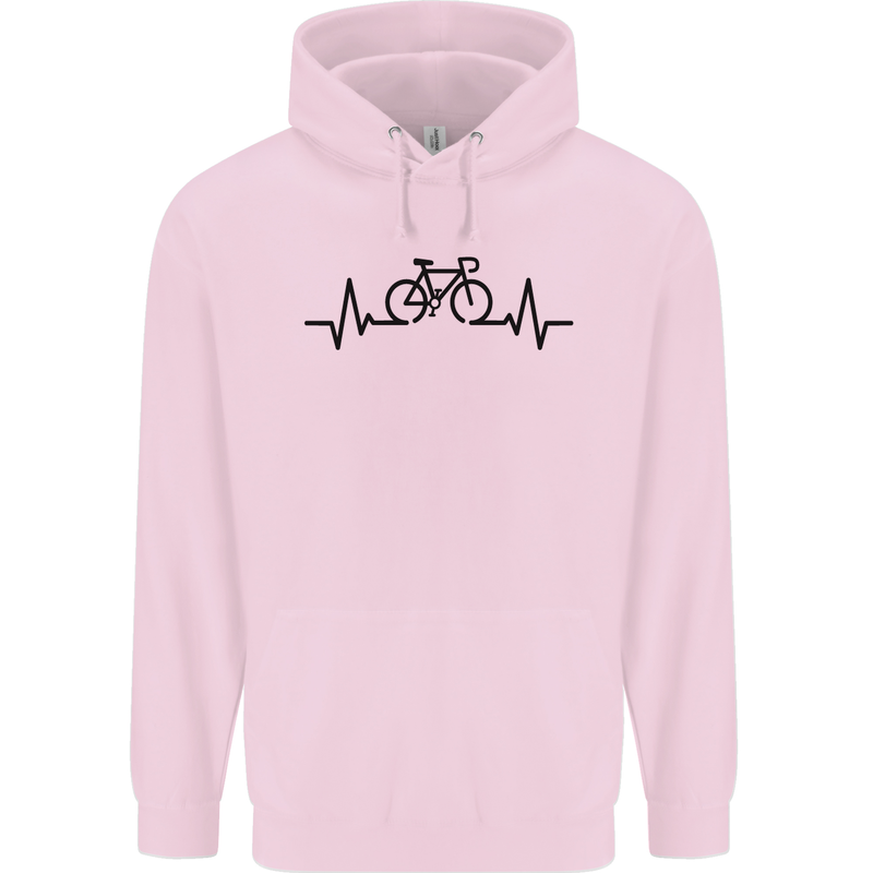 Bicycle Pulse Cycling Cyclist Road Bike Childrens Kids Hoodie Light Pink