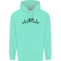 Bicycle Pulse Cycling Cyclist Road Bike Childrens Kids Hoodie Peppermint