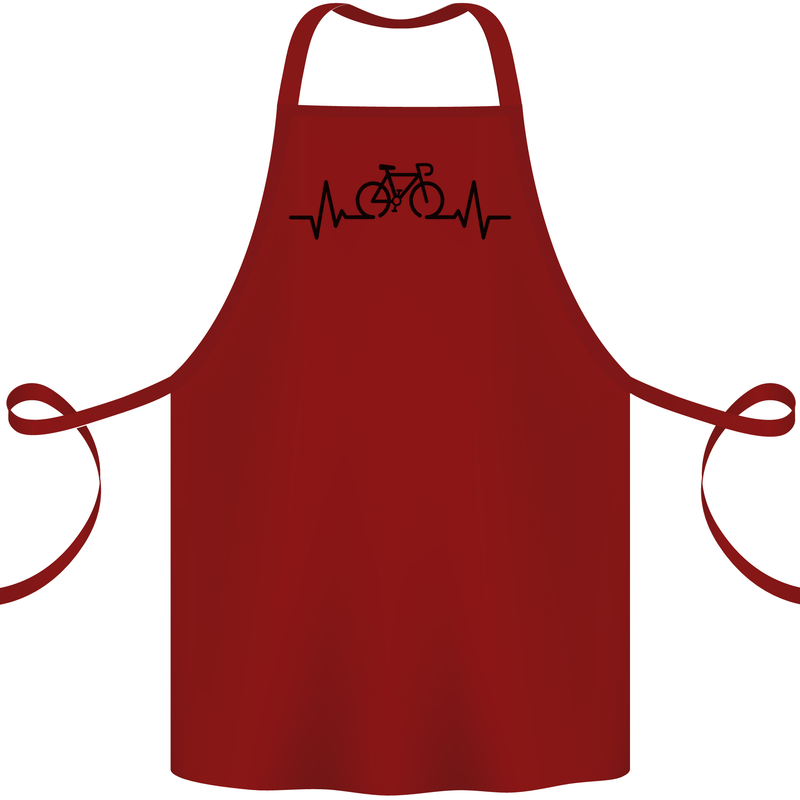 Bicycle Pulse Cycling Cyclist Road Bike Cotton Apron 100% Organic Maroon