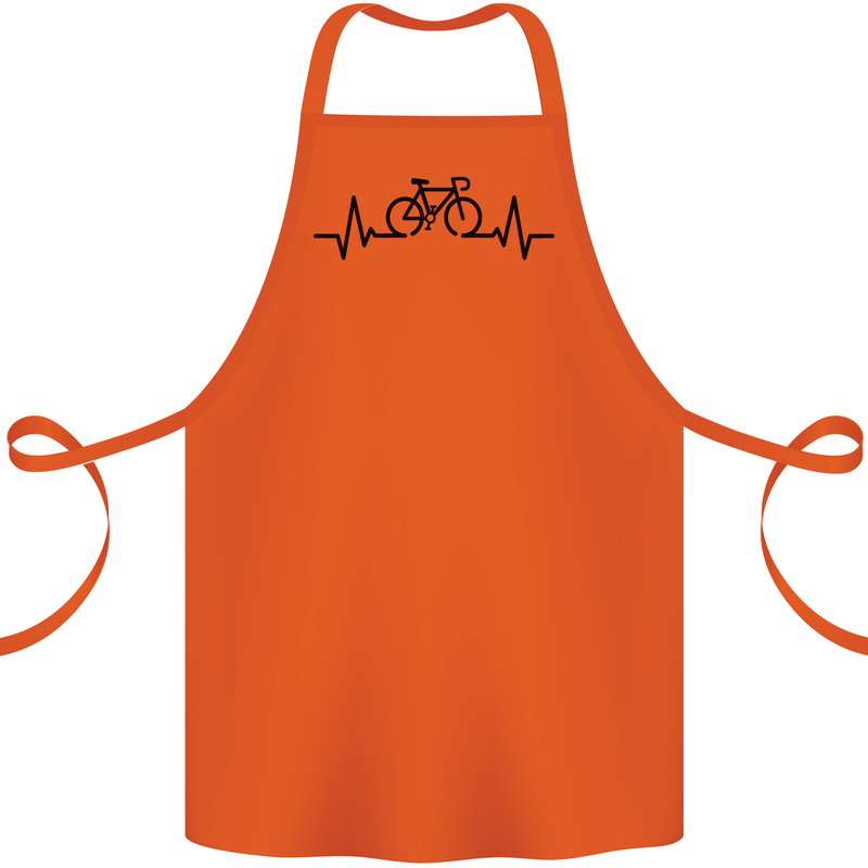 Bicycle Pulse Cycling Cyclist Road Bike Cotton Apron 100% Organic Orange