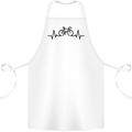 Bicycle Pulse Cycling Cyclist Road Bike Cotton Apron 100% Organic White