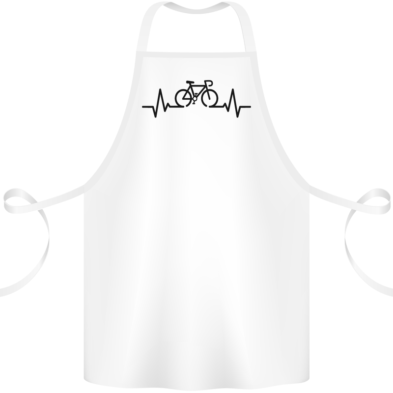 Bicycle Pulse Cycling Cyclist Road Bike Cotton Apron 100% Organic White