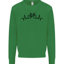 Bicycle Pulse Cycling Cyclist Road Bike Kids Sweatshirt Jumper Irish Green