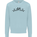 Bicycle Pulse Cycling Cyclist Road Bike Kids Sweatshirt Jumper Light Blue