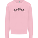 Bicycle Pulse Cycling Cyclist Road Bike Kids Sweatshirt Jumper Light Pink