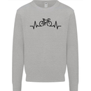 Bicycle Pulse Cycling Cyclist Road Bike Kids Sweatshirt Jumper Sports Grey