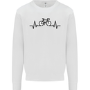 Bicycle Pulse Cycling Cyclist Road Bike Kids Sweatshirt Jumper White