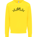 Bicycle Pulse Cycling Cyclist Road Bike Kids Sweatshirt Jumper Yellow