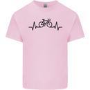 Bicycle Pulse Cycling Cyclist Road Bike Kids T-Shirt Childrens Light Pink