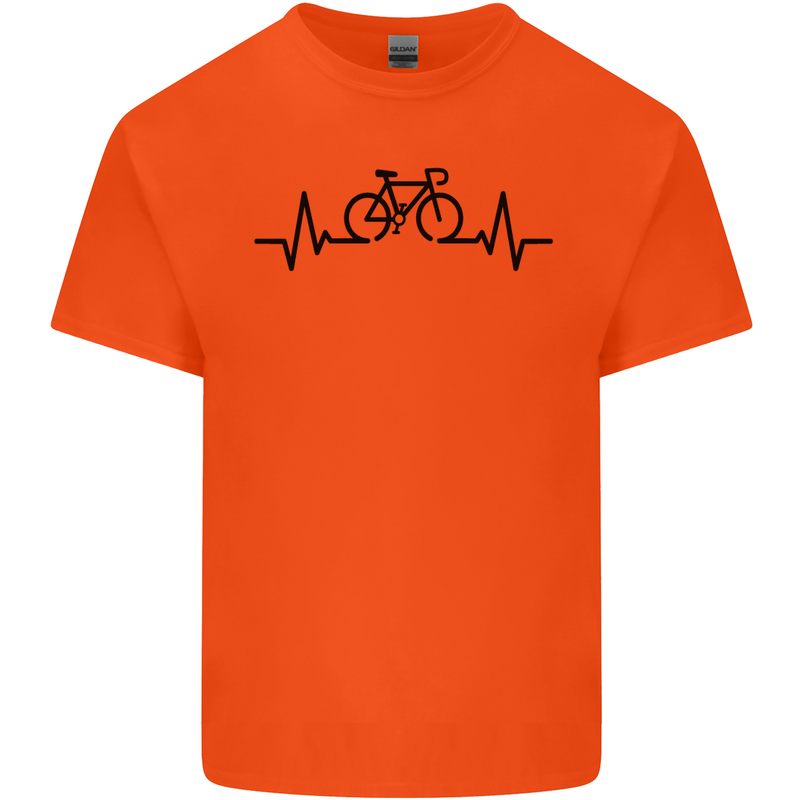 Bicycle Pulse Cycling Cyclist Road Bike Kids T-Shirt Childrens Orange